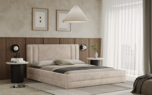 Postel ALCAMO 120x200 béžová s úložným prostorem