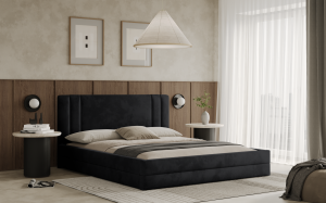 Postel ALCAMO 120x200 černá s úložným prostorem