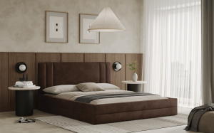 Postel ALCAMO 120x200 hnědá s úložným prostorem