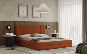 Postel ALCAMO 120x200 měděná s úložným prostorem
