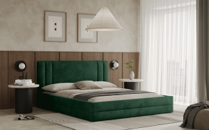 Postel ALCAMO 120x200 zelená s úložným prostorem