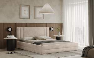 Postel ALCAMO 140x200 béžová s úložným prostorem