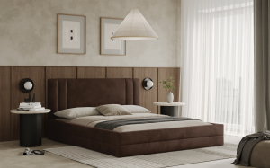 Postel ALCAMO 140x200 hnědá s úložným prostorem