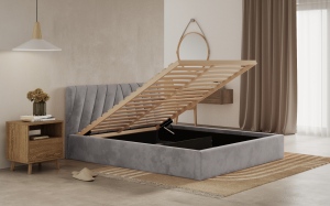 Postel ASTI 160x200 světlešedá s úložným prostorem - ITAKA 51 (2/9)