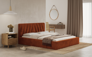 Postel ASTI 160x200 měděná s úložným prostorem