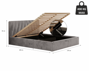 Postel ASTI 160x200 měděná s úložným prostorem (4/9)