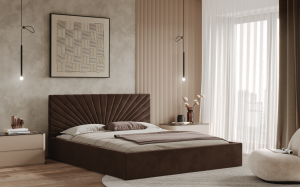 Postel BACOLI 120x200 hnědá s úložným prostorem