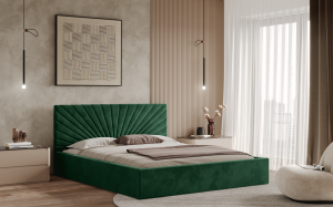Postel BACOLI 140x200 zelená s úložným prostorem
