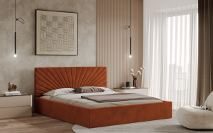 Postel BACOLI 160x200 měděná s úložným prostorem