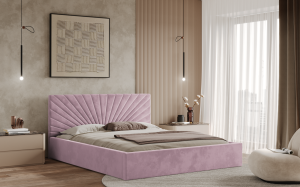 Postel BACOLI 160x200 růžová s úložným prostorem