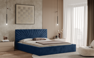 Postel BACOLI 180x200 modrá s úložným prostorem