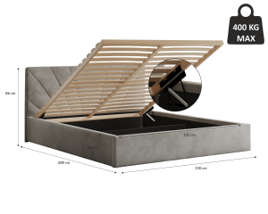 Postel LATINA 120x200 hnědá s úložným prostorem (4/8)