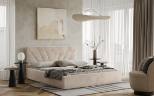 Postel LATINA 180x200 béžová s úložným prostorem