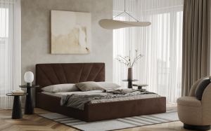 Postel LATINA 180x200 hnědá s úložným prostorem