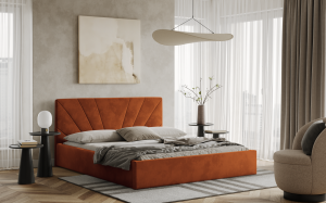 Postel LATINA 180x200 měděná s úložným prostorem