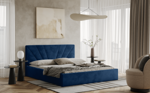 Postel LATINA 180x200 modrá s úložným prostorem
