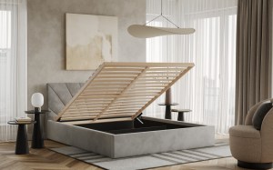Postel LATINA 180x200 tmavěšedá s úložným prostorem (2/8)