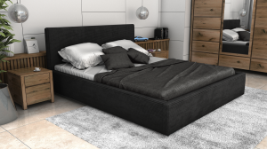 Postel LINCOLN 160x200 černá s úložným prostorem