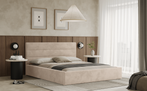 Postel LIVO 160x200 béžová s úložným prostorem