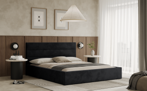 Postel LIVO 160x200 černá s úložným prostorem
