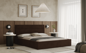 Postel LIVO 160x200 hnědá s úložným prostorem