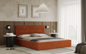 Postel LIVO 160x200 měděná s úložným prostorem