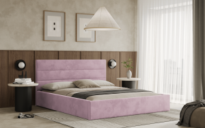 Postel LIVO 160x200 růžová s úložným prostorem