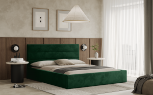 Postel LIVO 160x200 zelená s úložným prostorem