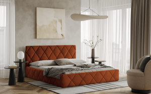 Postel LUKA 160x200 měděná s úložným prostorem