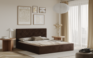 Postel MARSALA 180x200 hnědá s úložným prostorem