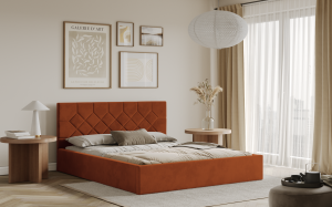 Postel MARSALA 180x200 měděná s úložným prostorem