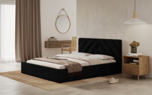 Postel PRATO 160x200 černá s úložným prostorem - ITAKA 15