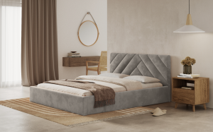 Postel PRATO 160x200 světlešedá s úložným prostorem - ITAKA 51