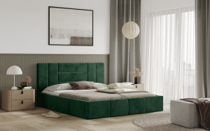 Postel MILANO 120x200 zelená s úložným prostorem