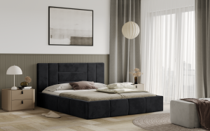 Postel MILANO 140x200 černá s úložným prostorem