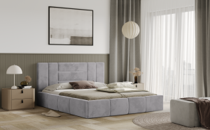 Postel MILANO 140x200 světlešedá s úložným prostorem