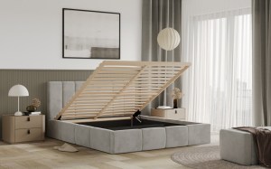 Postel MILANO 140x200 světlešedá s úložným prostorem (2/8)