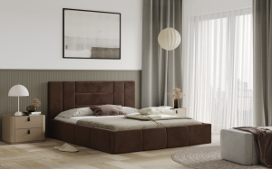 Postel MILANO 160x200 hnědá s úložným prostorem