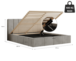 Postel MILANO 160x200 měděná s úložným prostorem (4/8)