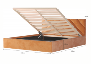 Postel ORLI 140x200 černá s úložným prostorem - ITAKA 15 (4/8)