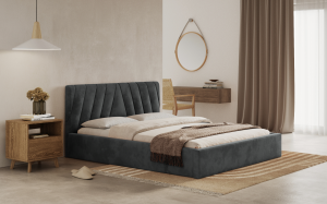 Postel ORLI 180x200 tmavěšedá s úložným prostorem - ITAKA 14