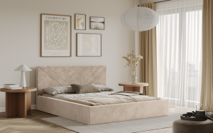 Postel PADWA 180x200 béžová s úložným prostorem