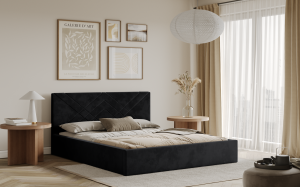 Postel PADWA 180x200 černá s úložným prostorem