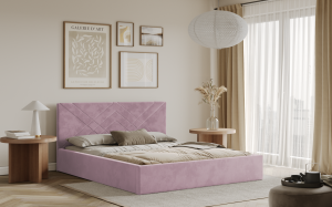Postel PADWA 180x200 růžová s úložným prostorem