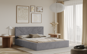 Postel PADWA 180x200 světlešedá s úložným prostorem