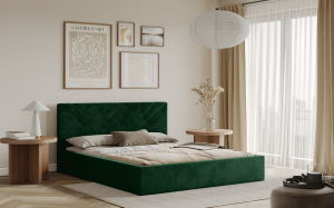 Postel PADWA 180x200 zelená s úložným prostorem