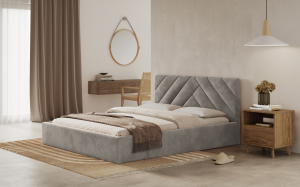 Postel PRATO 120x200 světlešedá s úložným prostorem