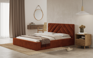 Postel PRATO 160x200 měděná s úložným prostorem