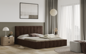 Postel RIMINI 120x200 hnědá s úložným prostorem