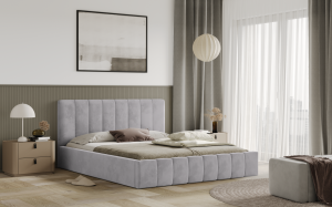 Postel RIMINI 120x200 světlešedá s úložným prostorem